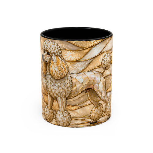 Golden Glow Poodle Stained Glass Style Mug