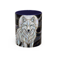 Night Wolf Stained Glass Style Mug