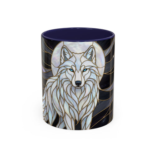 Night Wolf Stained Glass Style Mug