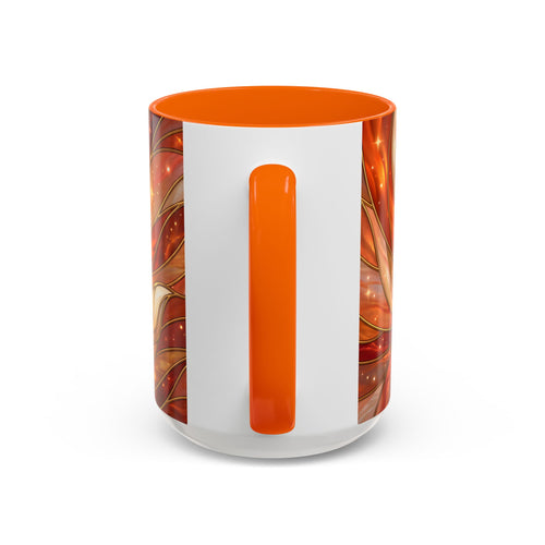 Orange Glow Fox Stained Glass Style Mug