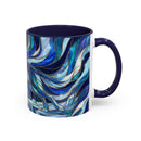 Cobalt Wolf Run Stained Glass Style Mug