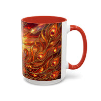 Sunset Peacock Stained Glass Style Mug