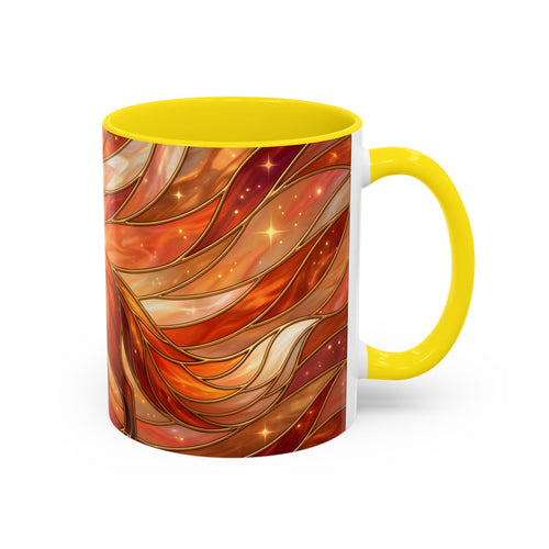 Orange Glow Fox Stained Glass Style Mug