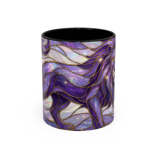 Purple Lion Stained Glass Style Mug