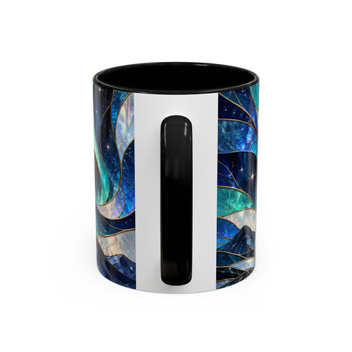 Northern Glow Wolf Stained Glass Style Mug