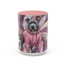 Rose Glow Staffordshire Bull Terrier Stained Glass Style Mug