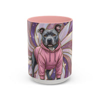 Rose Glow Staffordshire Bull Terrier Stained Glass Style Mug