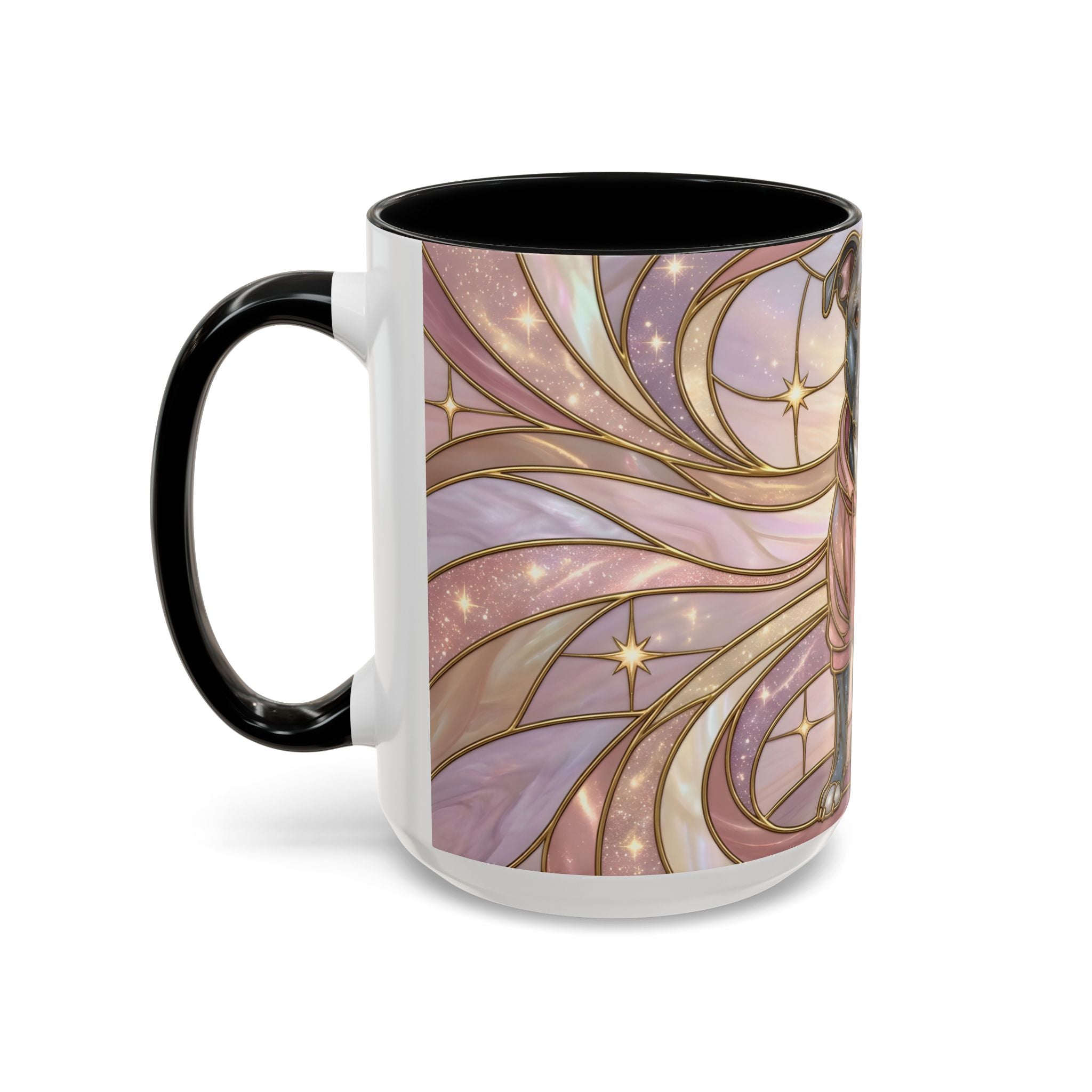 Pink Starlight Staffy Stained Glass Style Mug