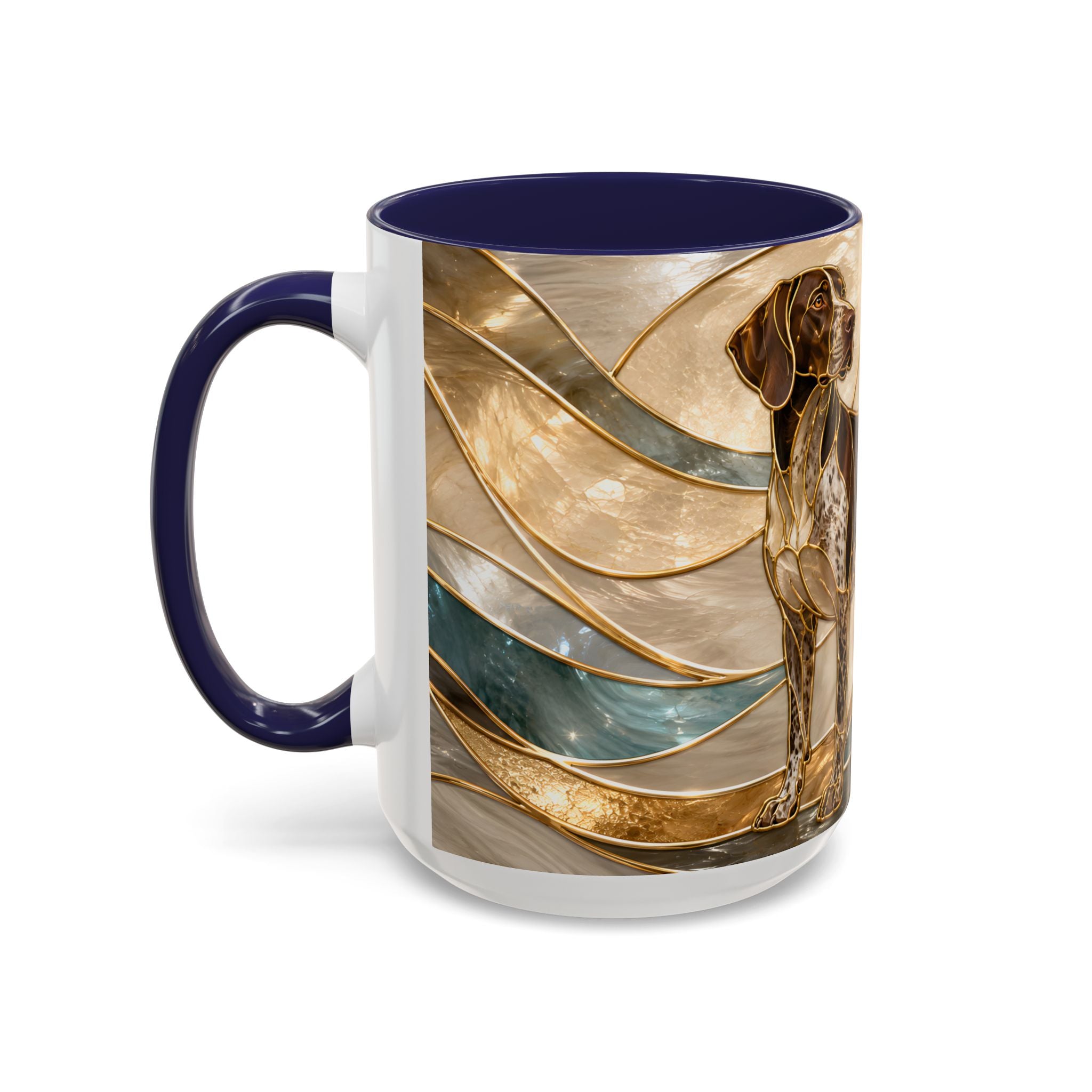 Warm Glow German Shorthaired Pointer Stained Glass Style Mug