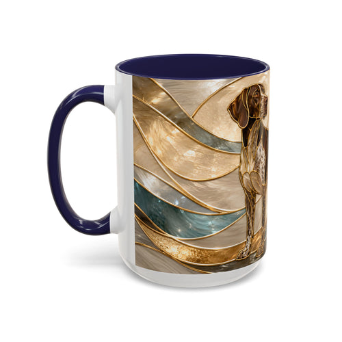 Warm Glow German Shorthaired Pointer Stained Glass Style Mug