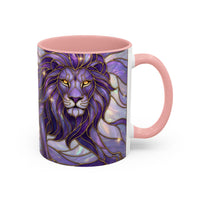 Purple Lion Stained Glass Style Mug