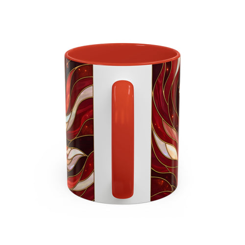 Scarlet Glow Fox Stained Glass Style Mug