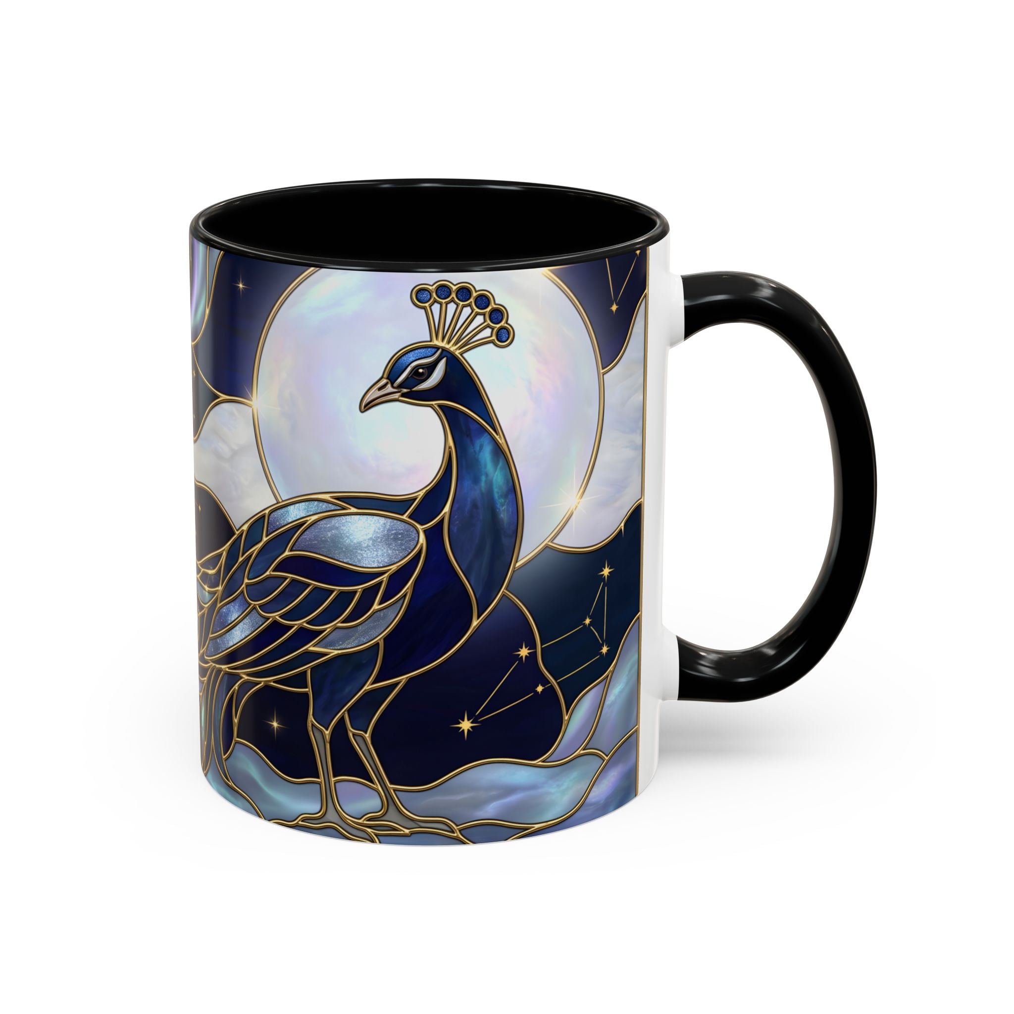 Lunar Peacock Stained Glass Style Mug