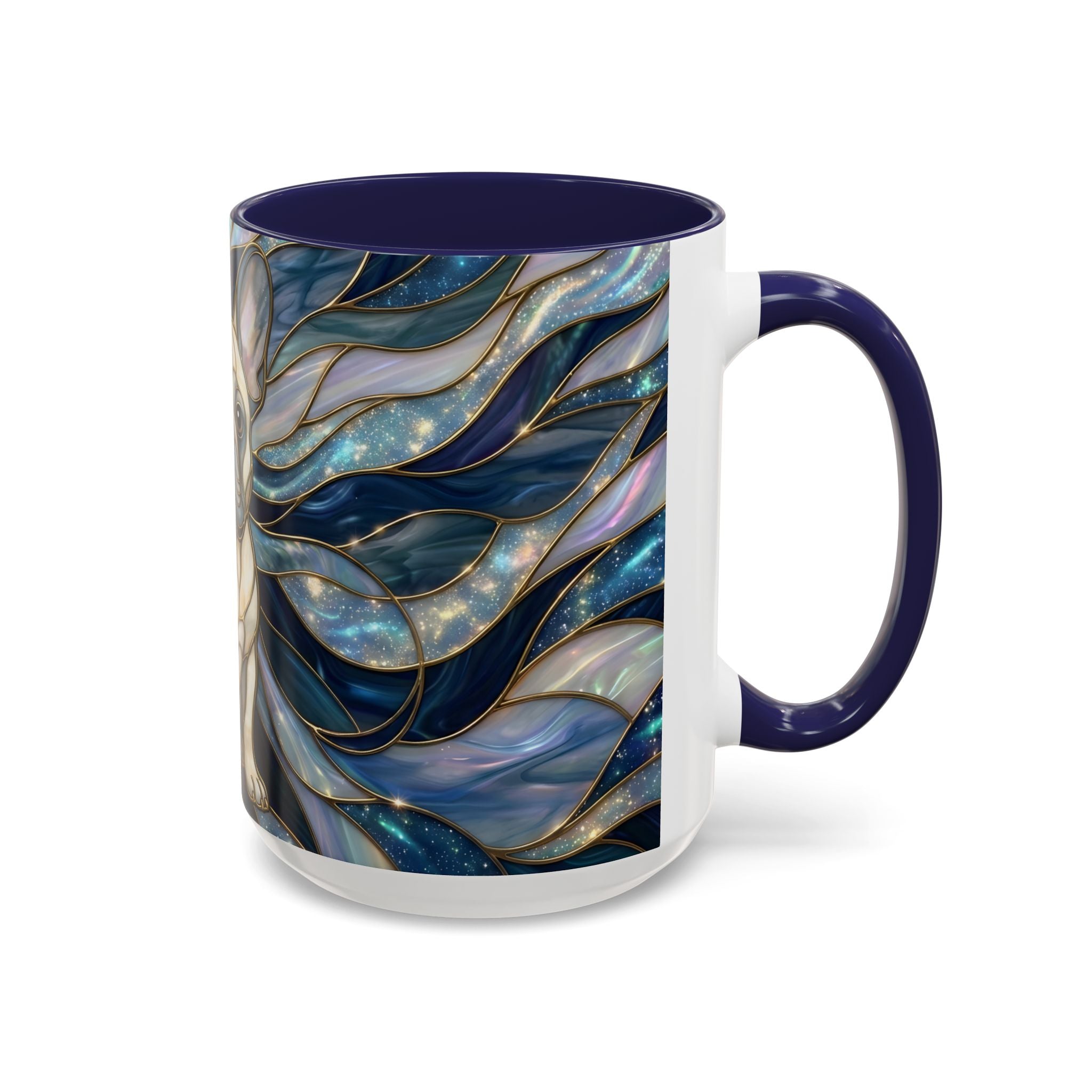 Sapphire Glow French Bulldog Stained Glass Style Mug