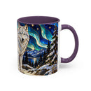 Aurora Lake Wolf Stained Glass Style Mug