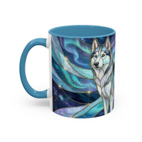 Aurora Husky Stained Glass Style Mug