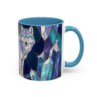 Crystal Wolf Stained Glass Style Mug