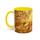 Golden Sakura Lion Stained Glass Style Mug
