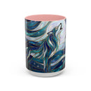 Celestial Blue Wolf Stained Glass Style Mug