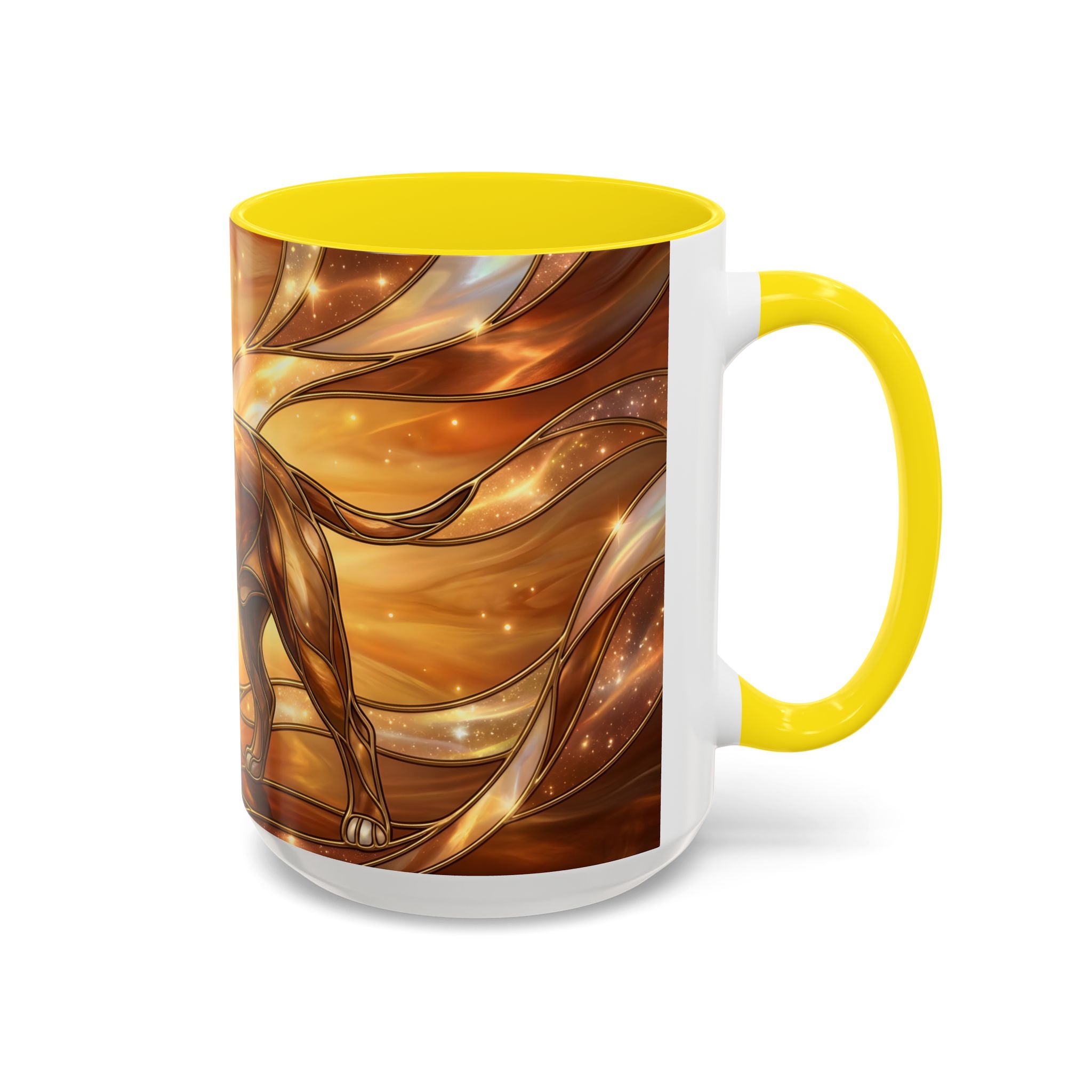 Amber Glow Staffy Stained Glass Style Mug