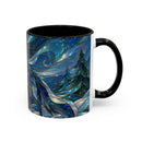Blue Wolf Stained Glass Style Mug