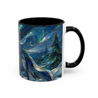 Blue Wolf Stained Glass Style Mug