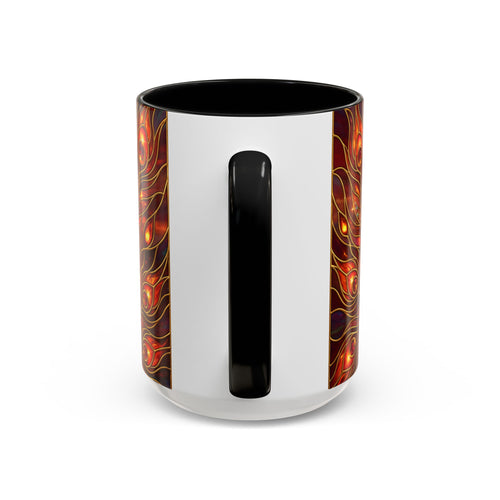 Sunset Peacock Stained Glass Style Mug