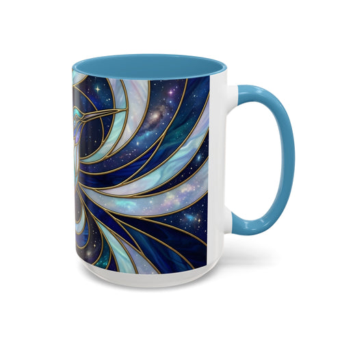 Sapphire Hummingbird Stained Glass Style Mug