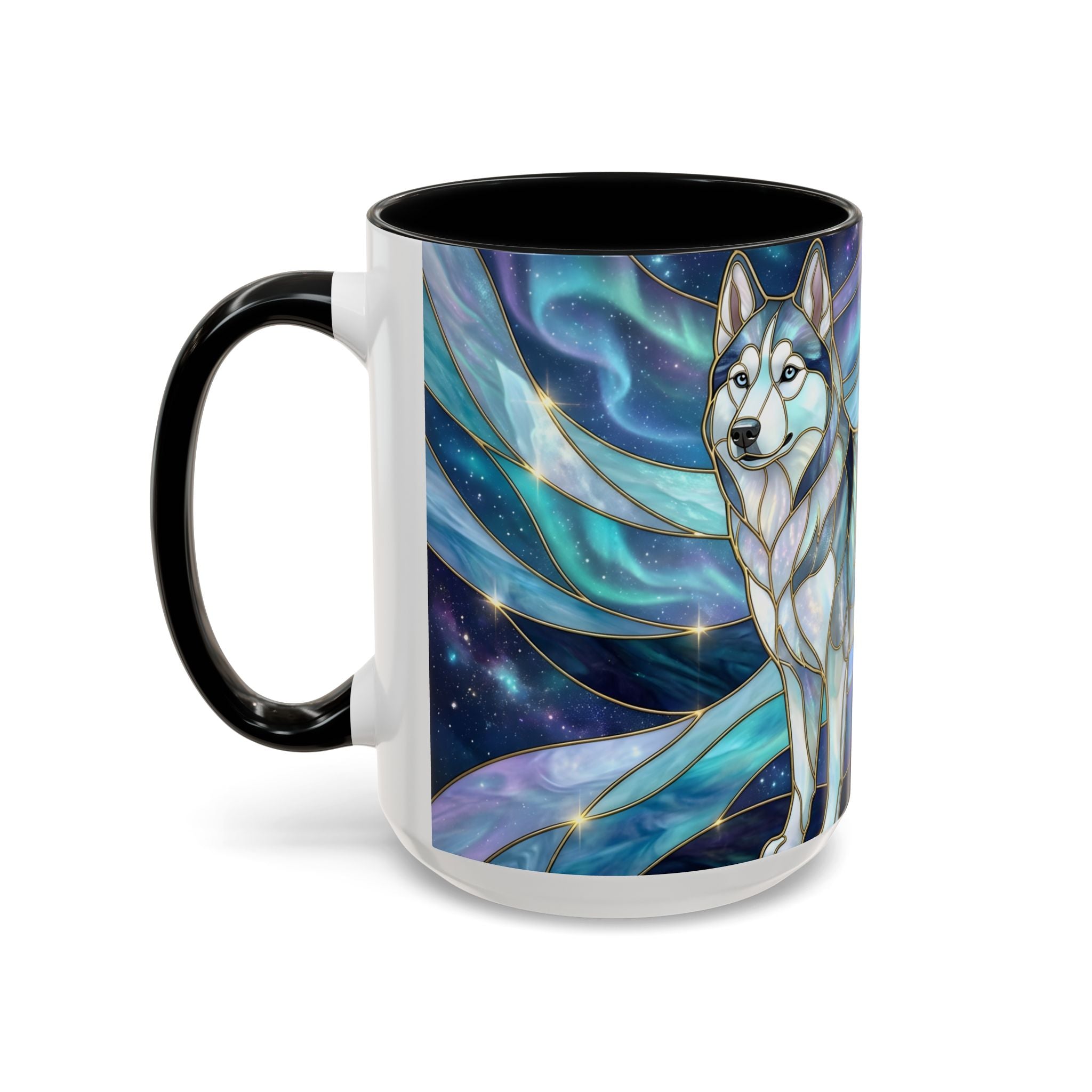 Aurora Husky Stained Glass Style Mug