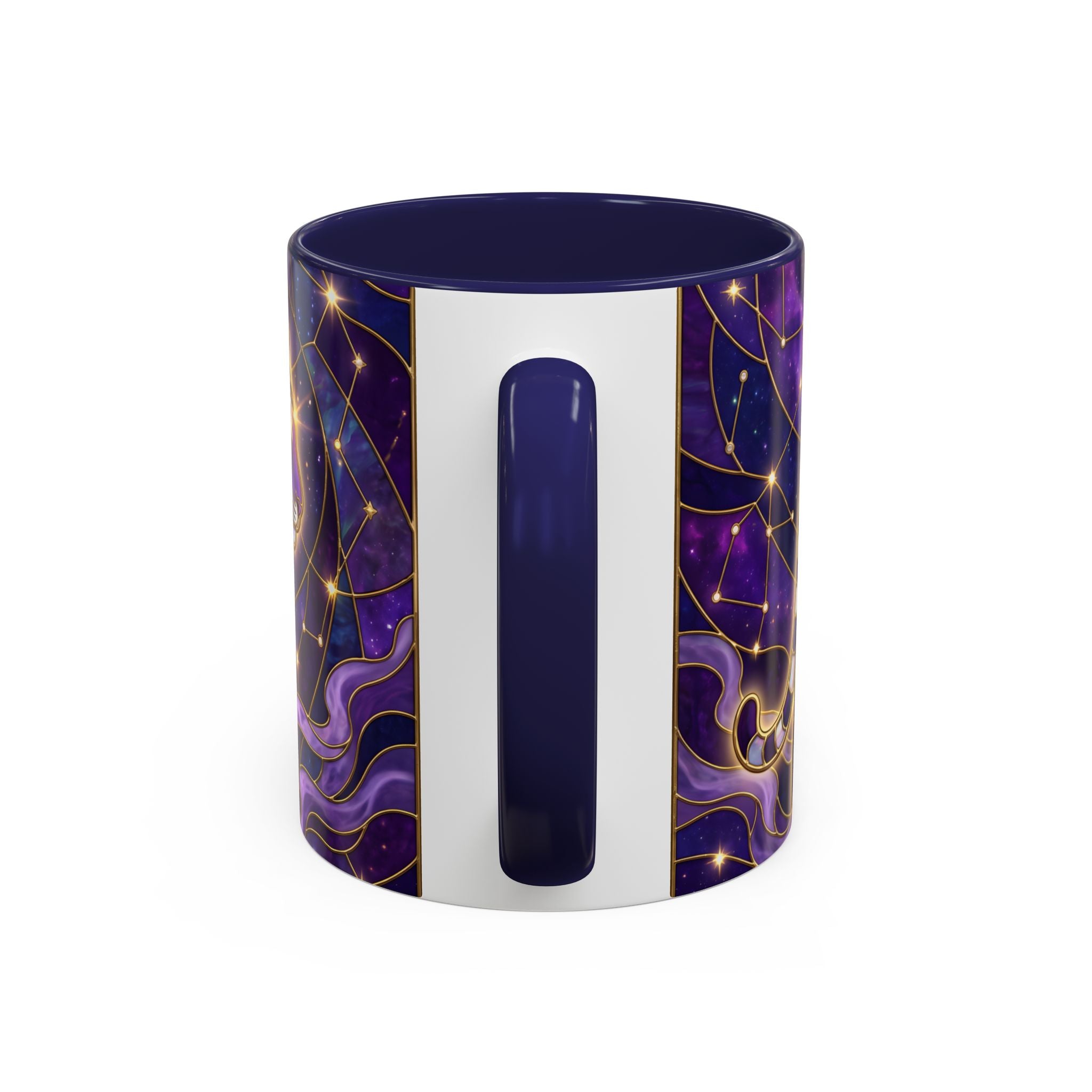 Celestial Purple Tiger Stained Glass Style Mug