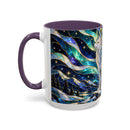 Northern Lights Wolf Stained Glass Style Mug