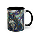 Starlight Wolf Stained Glass Style Mug