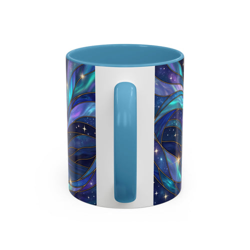 Moonlit Lake Wolf Stained Glass Style Mug