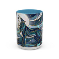 Moon Howl Wolf Stained Glass Style Mug