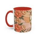 Custom Pet Photo Floral Stained Glass Style Mug