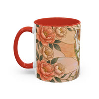 Custom Pet Photo Floral Stained Glass Style Mug