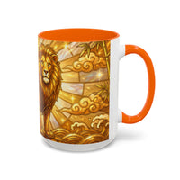 Golden Sakura Lion Stained Glass Style Mug