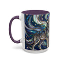 Twin Wolves Stained Glass Style Mug