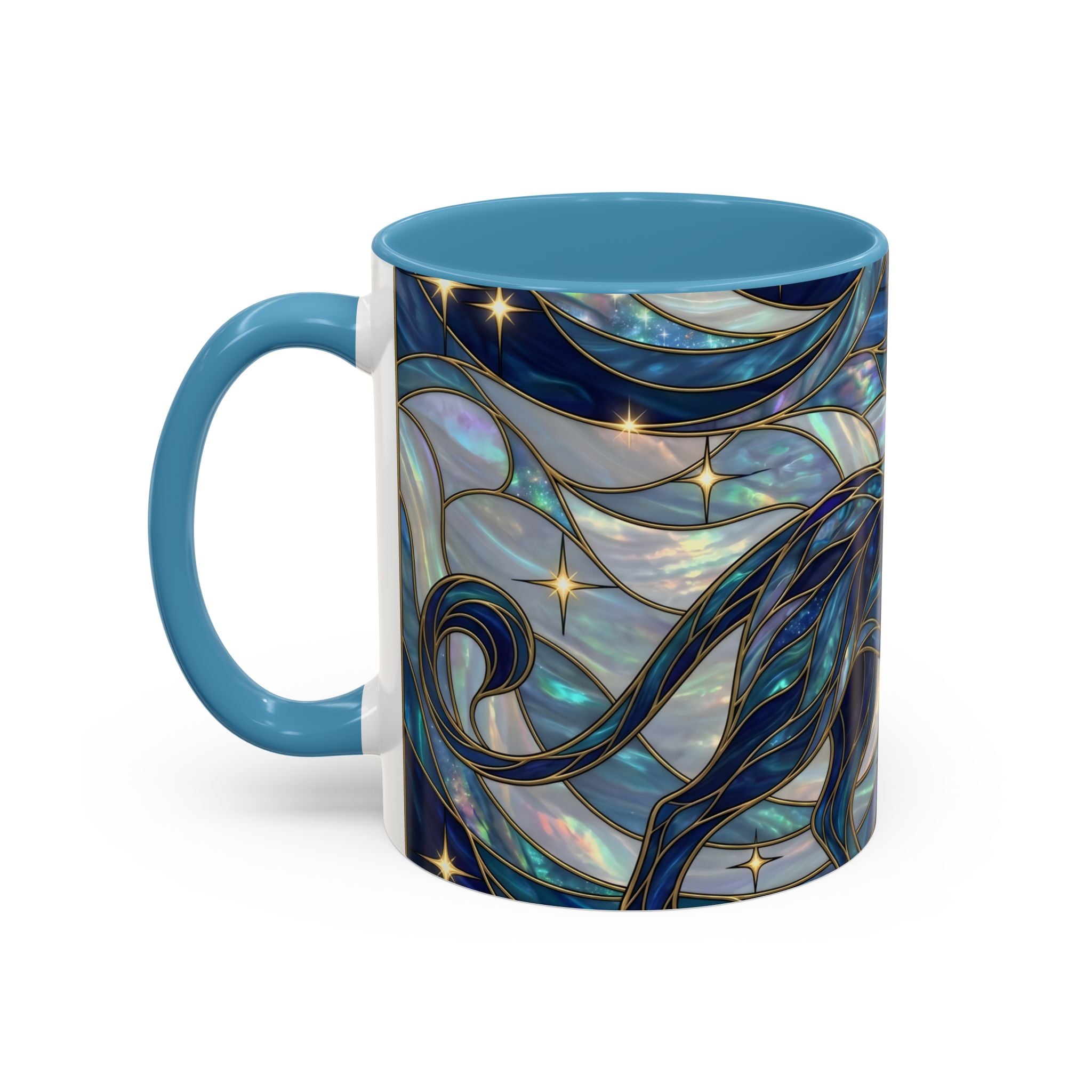 Sapphire Lion Stained Glass Style Mug