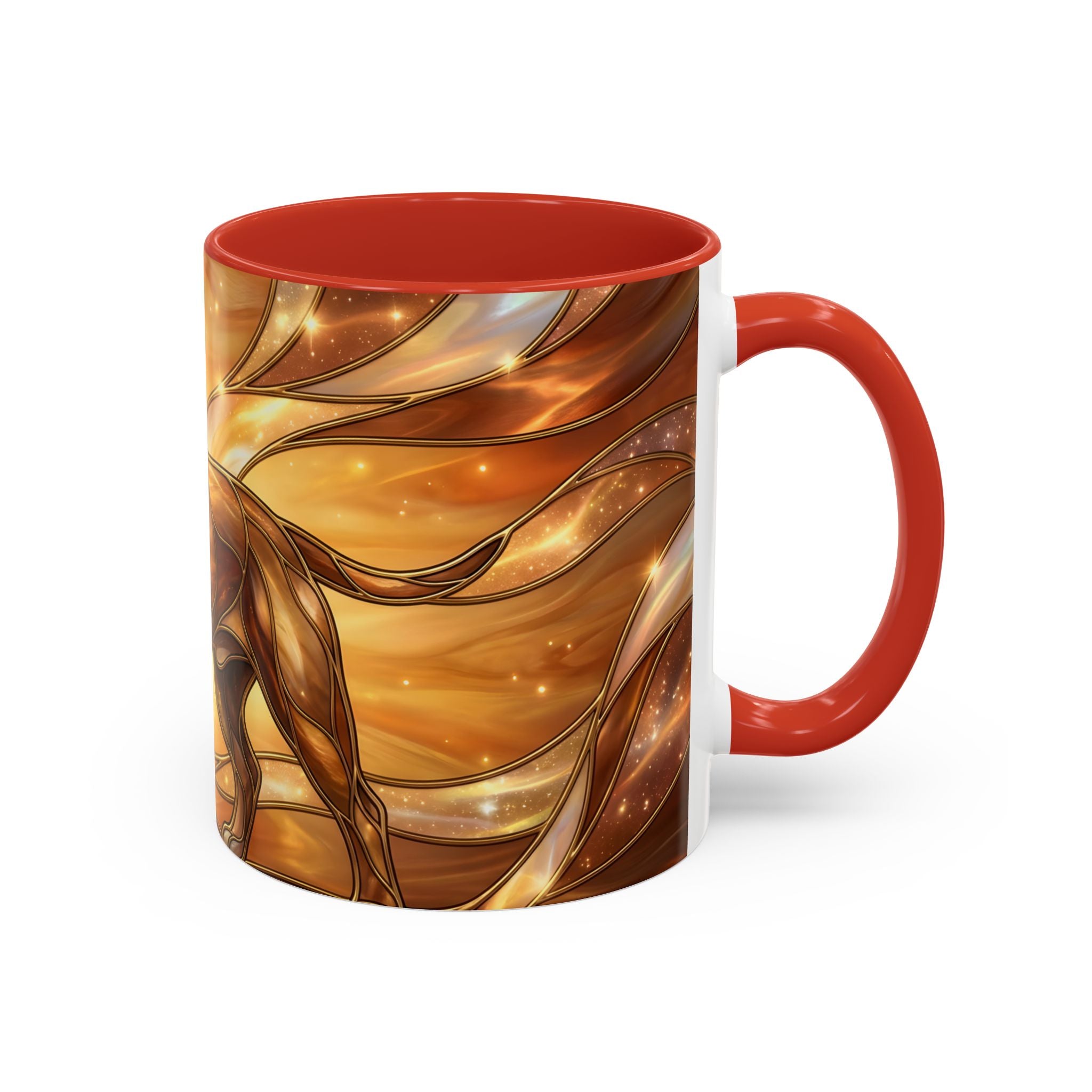 Amber Glow Staffy Stained Glass Style Mug