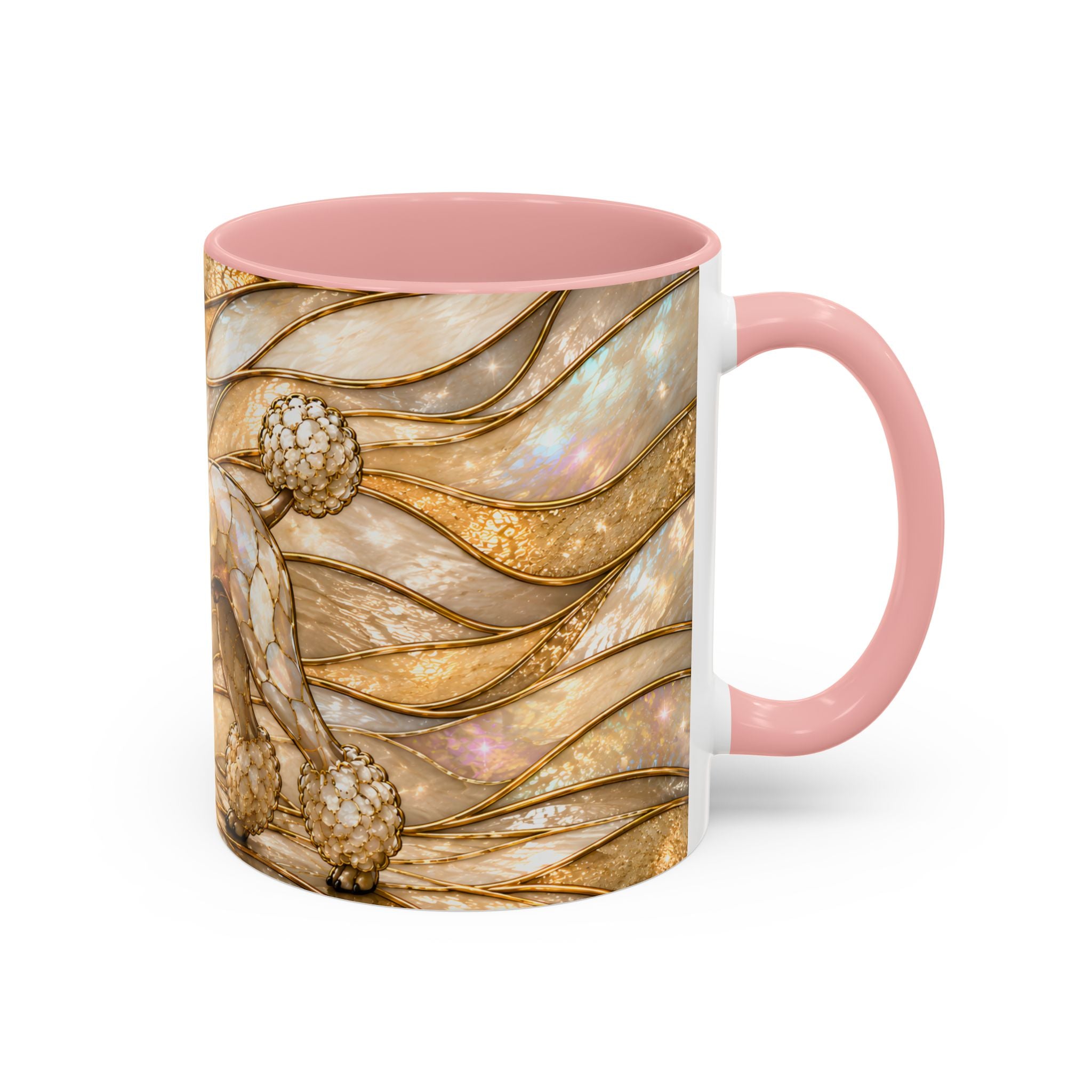 Golden Glow Poodle Stained Glass Style Mug