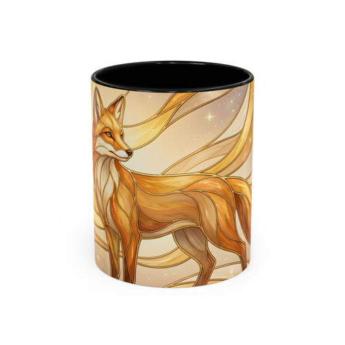 Golden Glow Fox Stained Glass Style Mug