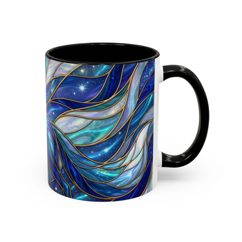 Blue Glow Fox Stained Glass Style Mug