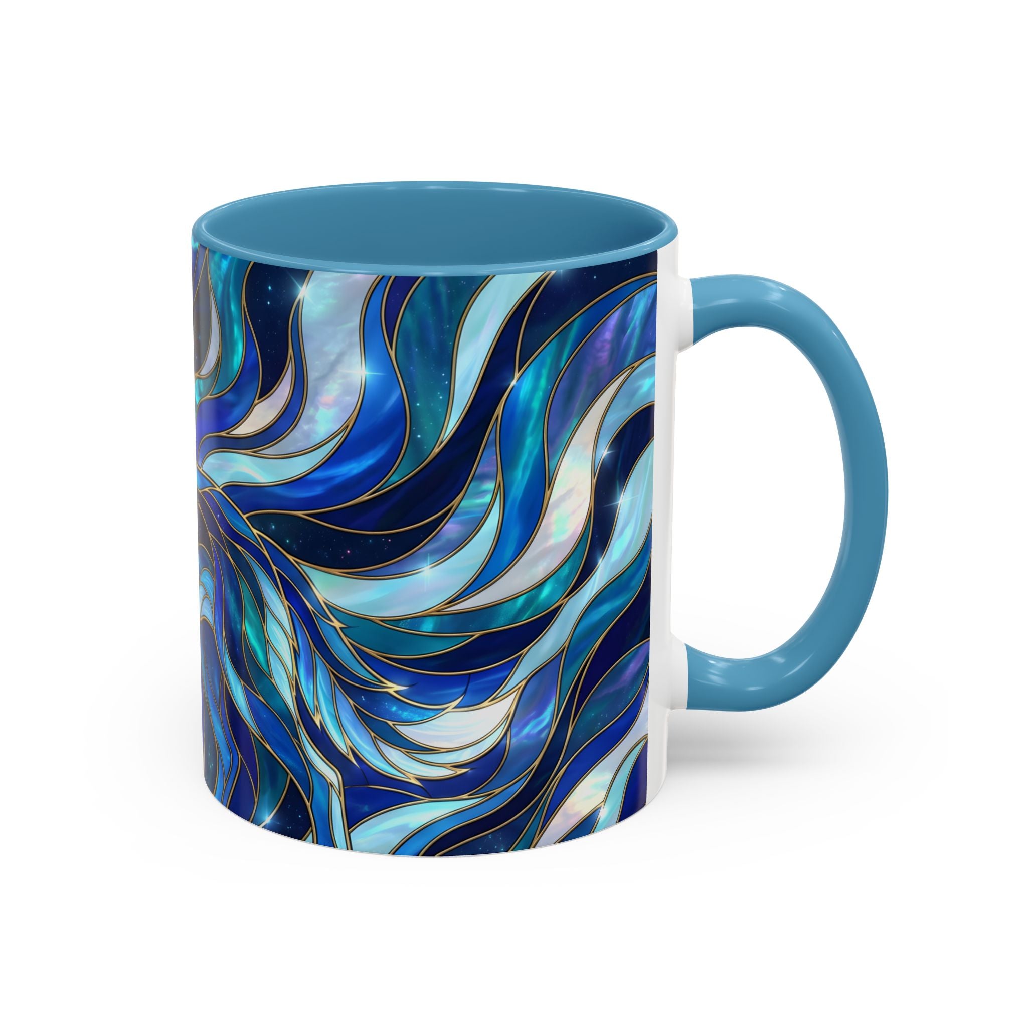 Cobalt Wolf Stained Glass Style Mug