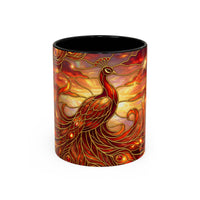 Sunset Peacock Stained Glass Style Mug