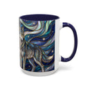 Twin Wolves Stained Glass Style Mug
