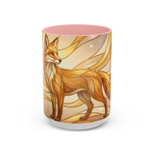 Golden Glow Fox Stained Glass Style Mug
