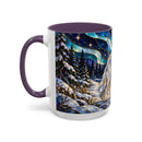 Aurora Lake Wolf Stained Glass Style Mug