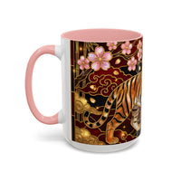 Sakura Tiger Stained Glass Style Mug