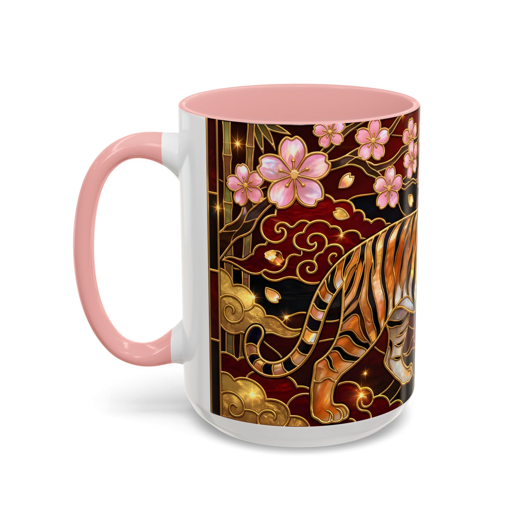 Sakura Tiger Stained Glass Style Mug